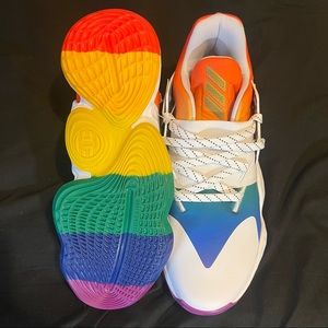 Adidas Harden Vol. 4 Pride Basketball Shoes FX4797 - 10.5/ White